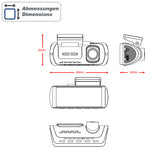 AMPIRE Dual Dashcam m/Touchskærm 4K Front, 1080p hækkamera og WLAN