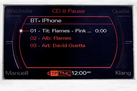 A2DP Bluetooth Plug and Play Musik modtager t/Audi MMI 2G